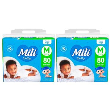 Imagem de Kit C2 Fralda Baby Giga M 80 unidades Mili