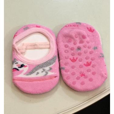 Imagem de Meia Para Bebê Puket Antiderrapante Rosa Cisne, 15 A 18, Rosa