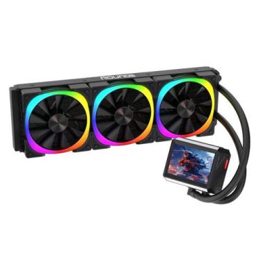 Imagem de Water Cooler Round5 Notus Black ARGB 360mm Com Display LCD Intel AMD P