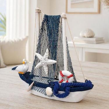 Imagem de Barco Barquinho Decoração Mesa Casa De Praia Rustico Náutico - Genéric