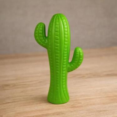 Imagem de Cacto Fino Verde Claro de Ceramica Enfeite Decoração Jardim - Decore C