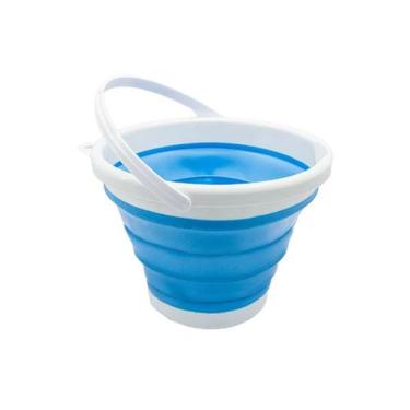 Imagem de Balde Retrátil Dobrável Plástico 10l  - 123 ÚTIL , AZUL