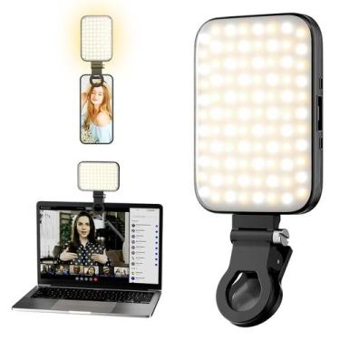 Imagem de Luz para selfies GLOUEN recarregável com presilha, 3 modos e 10 níveis