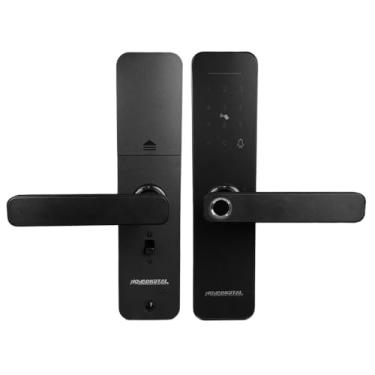 Imagem de Fechadura Eletrônica Inteligente Wi-Fi NovaDigital com Acesso por Biometria, Senha, Teclado Numérico e Cartão de Acesso - Preto
