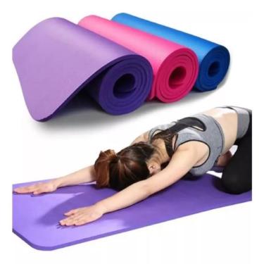 Imagem de Tapete para Yoga e Exercícios Yeet Antiderrapante Texturizado em PVC 4mm 173x61cm Cinza