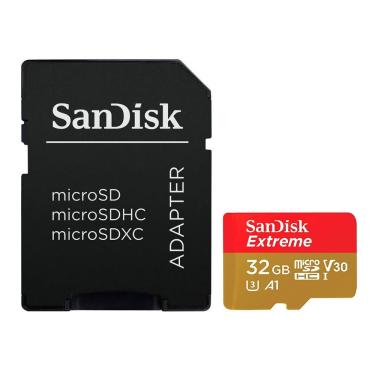 Imagem de Cartão de Memória Micro SD Extreme 32GB 4K UHS-I V30 A1 667X Classe 10 com Adaptador SD Sandisk