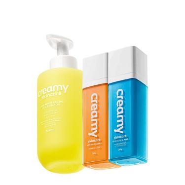 Imagem de Kit Skincare Creamy Limpador Glicerinado Vitamina C Ácido Glicólico com 3 Produtos 200ml 30g