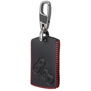 Imagem de YJADHU Capa da chave do carro Capa do protetor do controle remoto, adequada para Renault Megane 2 3 Clio 4 Trafic Duster Captur Logan Koleos Laguna 2 3, vermelha