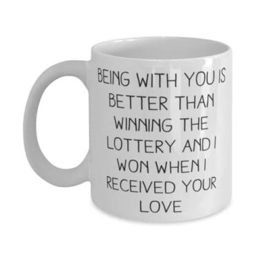 Imagem de Inappropriate Wife Gifts, Being with you is better than win the lottery and I won when, Gag Valentine's Day 325 g Caneca de presente para esposa
