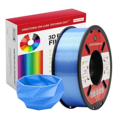 Imagem de PLA Filament 1.75mm, 3D Printer Filament for 3D Printers Accuracy +/- 0.02 mm 1Kg Spool, 1.75mm, Blue Sky Silk