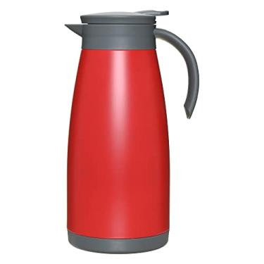 Imagem de Mimo Style Garrafa Térmica Inox Vermelha, Parede Dupla e à Prova de Vazamento, Com Capacidade Para 1,5 Litros, Perfeita Para Bebidas Quentes e Frias, Corpo de Material Inox e Tampa em Silicone