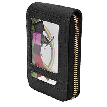 Imagem de linxiaojix Bolsa porta-cartões, bolsa antifurto, antimagnética, para compras, viagens, casa, negócios, (preto)