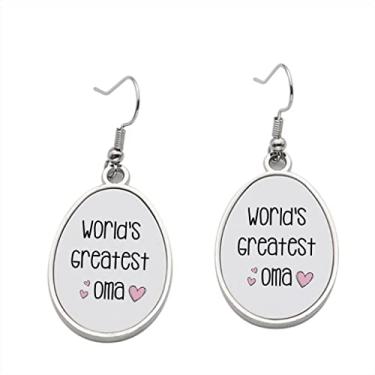 Imagem de World's Greatest Oma Brinco - Brincos pendurados para meninas - Presente de festa de aniversário dos namorados, Metal, Sem pedras preciosas