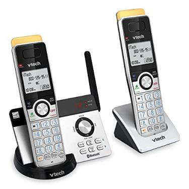 Imagem de VTECH IS8121-2 Telefones sem fio com alcance super longo de até 700 metros DECT 6.0 Bluetooth 2 aparelhos sem fio para casa com secretária eletrônica, bloqueio de chamadas, conexão a celular, intercomunicação e expansível para 5 aparelhos