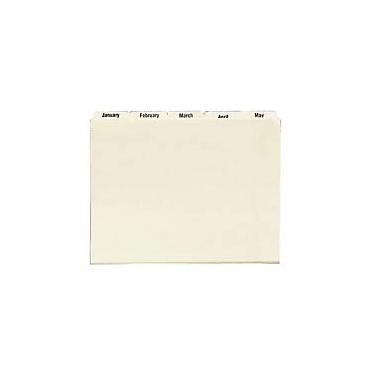 Imagem de Conjuntos de pasta mensal Smead – letra – 21,6 cm x 27,9 cm Tamanho da folha – 1,9 cm Expansão – corte de aba 1/5 – local da aba de posição sortida – 11 pt. Espessura da pasta – Manila – Reciclada – Conjunto com 12