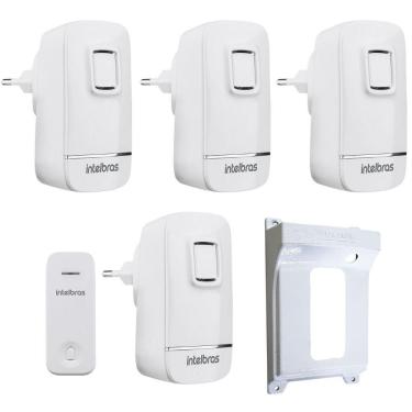 Imagem de Campainha Sem Fio Volume Ajustavel Protetor 4 Pontos Interno