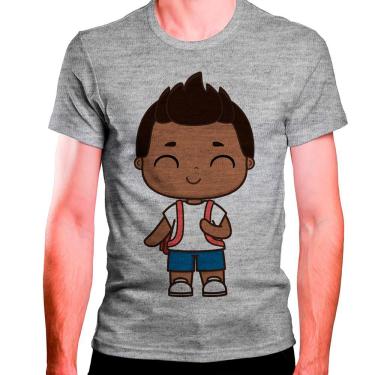 Imagem de Camiseta Masculina Menino Estudante Aluno Feliz