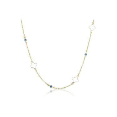 Imagem de Colar Folheado Em Ouro 18k Com Olhos Gregos