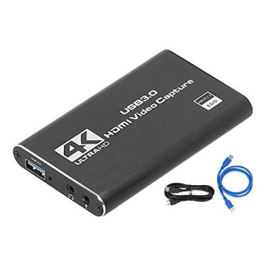Imagem de ASHATA Placa de captura de vídeo USB3.0 4K HDMI, dispositivo de captura HDMI de jogos e vídeo, captura vídeo HD com LoopMetal para streaming e gravação ao vivo de jogos