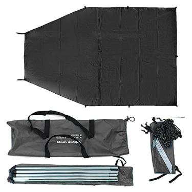 Imagem de Foern Lona de acampamento à prova d'água, abrigo de sol, lona para acampamento, reboque de campismo, reboque de campista automotivo portátil para acampamento ao ar livre SUV Praia, preto, 2 x 4,4 m