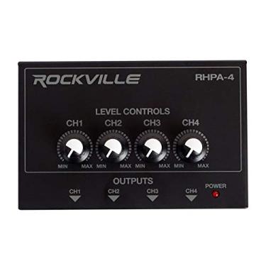 Imagem de Rockville Amplificador de fone de ouvido profissional de 4 canais RHPA4 estéreo ou amplificador mono, preto