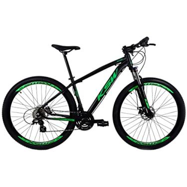 Imagem de Bicicleta Aro 29 KSW 24v Freio Hidraulico Câmbios Shimano Altus Suspensão C/Trava - Preto/Verde 17