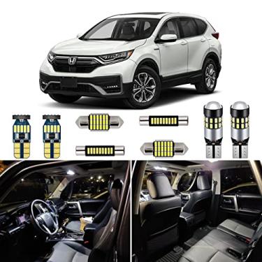 Imagem de AUTOGINE Kit de luzes interiores de LED branco para Honda CR-V HR-V 2013 2014 2015 2016 2017 2018 2019 2020 2021 Super Bright 6000 K Pacote de lâmpada LED interior + Ferramenta de instalação