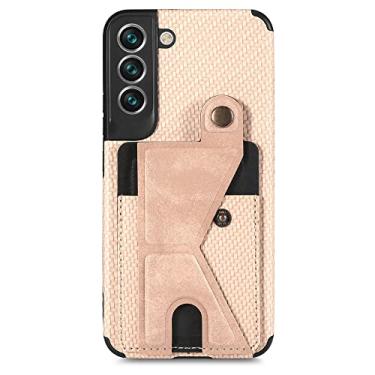 Imagem de Estojo de moldura para Samsung Galaxy S22 S21 S20 FE S10 Plus Note 20 Ultra A73 A53 A72 A52 Capa de suporte de cartão magnético, cáqui, para Galaxy S20