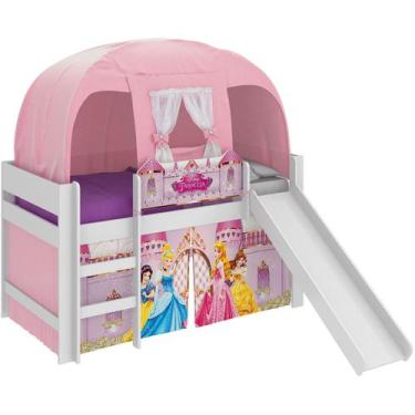 Imagem de Cama Completa Original Princesas Disney Play Com Escorregador, Escada,