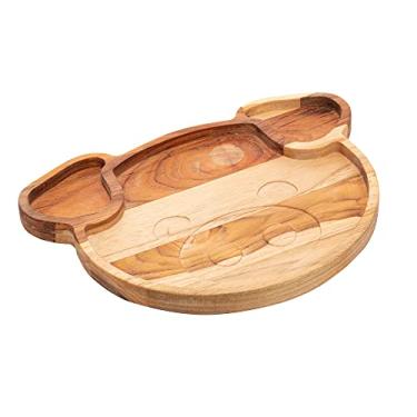 Imagem de Prato Raso de Madeira em Formato de Porco Teca Kids 29cm - Wolff Craft