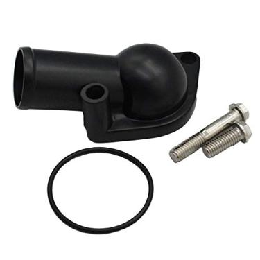 Imagem de GSKMOTOR Caixa de termostato para pescoço de água giratório de 15° para Chevrolet SBC BBC Bloco pequeno Chevy Bloco grande 283 302 305 327 350 383 396 427 454 502 Preto