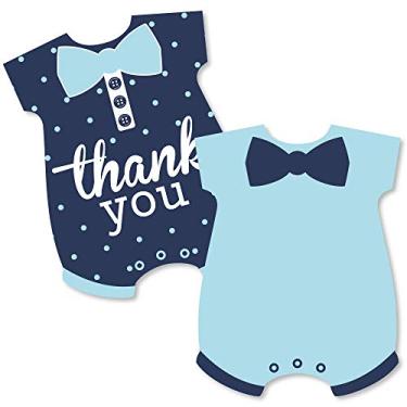Imagem de Cartões de agradecimento Hello Little One – azul e azul marinho – Cartões de agradecimento para chá de bebê menino com envelopes – Conjunto de 12