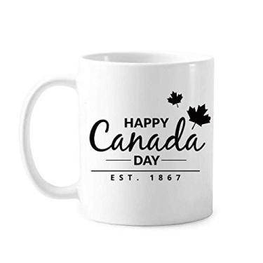 Imagem de Maple Leaf Happy Canada Day 4 de julho caneca com slogan cerâmica xícara de café porcelana louça