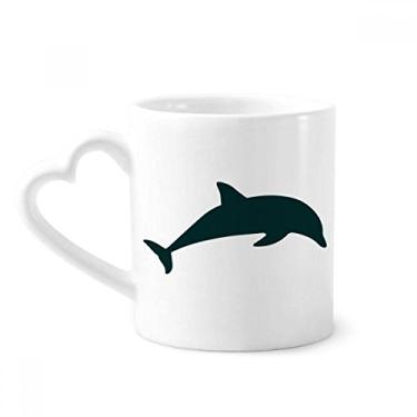 Imagem de Blue Ocean Caneca de golfinho de natação cerâmica copo de coração de vidro