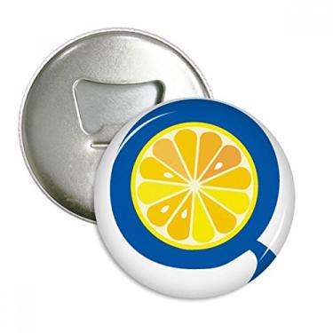 Imagem de Q Alfabeto laranja frutas bonito padrão abridor de garrafas ímã de geladeira emblema multifuncional