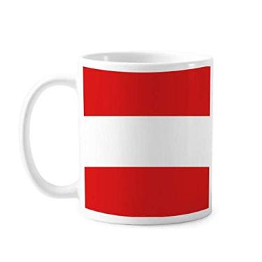 Imagem de Caneca de cerâmica com bandeira nacional da Áustria país da Europa cerâmica xícara de café porcelana louça