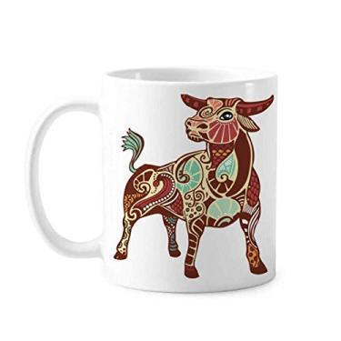 Imagem de Caneca com símbolo do zodíaco da constelação de Touro cerâmica xícara de café e porcelana