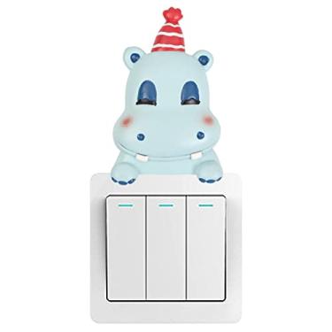 Imagem de Interruptor Removíveis,Decalques do interruptor luz dos animais dos desenhos animados - parefáceis descascar e colar para quarto criança, sala estar, Purble