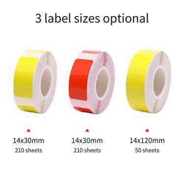 Imagem de LUGU o de T nsferência Térmica Etiqueta Ski er Papel PET pa Impresso de Etiquetas B18 Código de Bar s Preço Tamanho Nome Etiquetas em B nco Resistente a sgos 14x120mm 55folhas/rolo