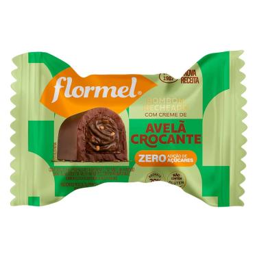 Imagem de Bombom Flormel Sem Açúcar Sabor Chocolate com Recheio de Avelã Crocante com 12g 12g