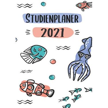 Imagem de Studienplaner 2021: DIN A4 Kalender von 01/2021 - 12/2021 1 Tag = 1 Seite mit großem Tageskalender und großartiger Übersicht. Monatsübersicht, ... / Fisch Meeresbewohner heartbeat herzschlag