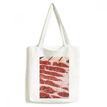 Imagem de Bolsa de lona com textura de carne de porco, bolsa de compras casual