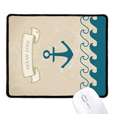 Imagem de Mousepad Anchor Ocean Love Sea Sailing Pattern Tapete de borracha para jogos