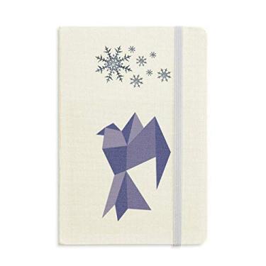 Imagem de Caderno com estampa de pombo abstrata origami roxo grosso diário flocos de neve inverno