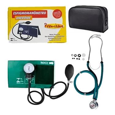Imagem de Kit De Enfermagem Esfigmomanometro + Esteto Duplo Rappaport (Verde)