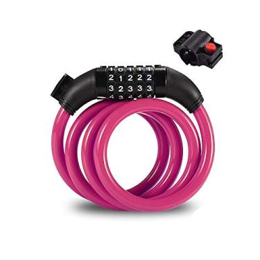 Imagem de M/P Trava de bicicleta, cabo de trava de bicicleta de alta segurança, combinação de trava de bicicleta sem chave, combinação de 5 dígitos redefinível para bicicleta, scooter, carrinhos de bebê, cortador de grama