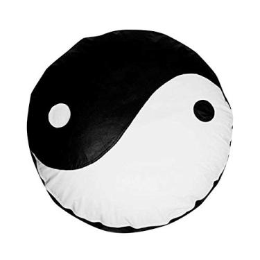 Imagem de Puff Pastilha Yn Yang Corino Preto e Branco