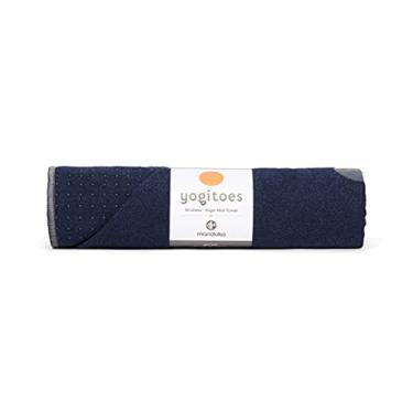 Imagem de Yogitoes Toalha para tapete de ioga – antiderrapante, absorve o suor com tecnologia patenteada, macia e sustentável para ioga, pilates, academia e fitness ao ar livre, meia-noite, 180 cm