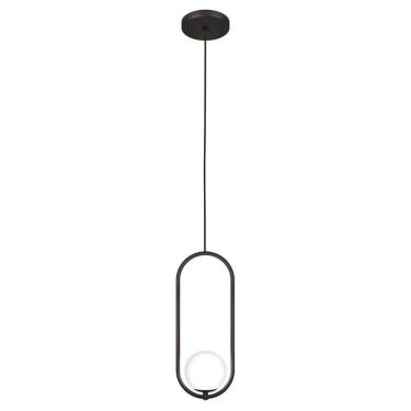 Imagem de Luminária Pendente Teto Lustre Arco Globo Vidro Quarto Preto