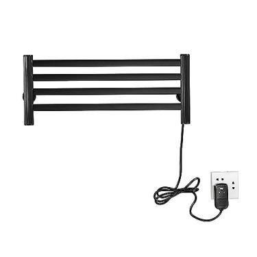Imagem de Toalheiro Elétrico Temperatura Constante Aquecimento Secagem Inteligente Secador de Roupas Armazenamento Banheiro Fibra de Carbono Toalhas Aquecedores Trilhos,Black,53 * 22cm